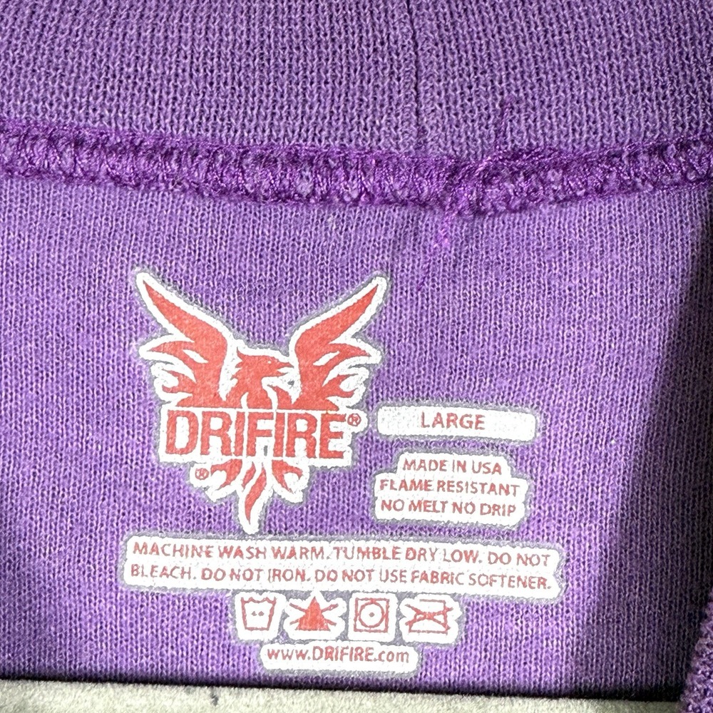 DRIFIRE FR Shirt Men Large Flight Deck Long Sleeve Jersey Flame Resistant Purple - Picture 5 of 12